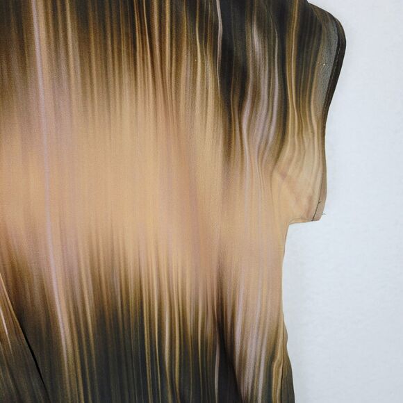 Mela Purdie Womens Boxy Career Blouse Size XS Brown Ombre Silk Lightweight Boho - Picture 8 of 9